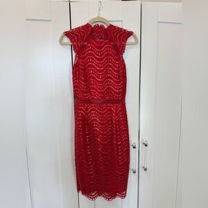 Saylor red sequin cocktail dress. Size XS. In like new condition.
